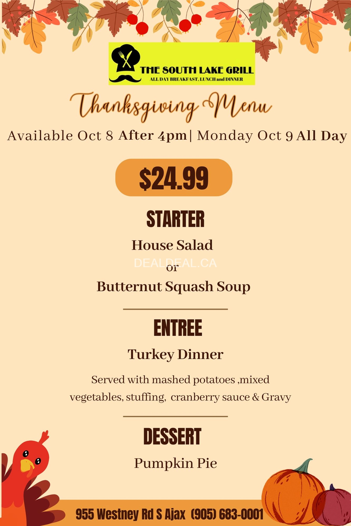 Thanksgiving Menu at Southlake Grill! photo 1