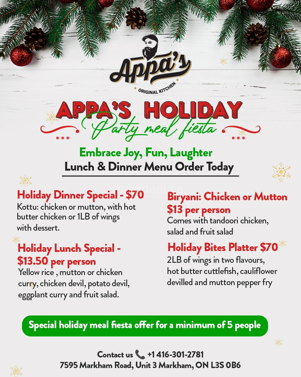 Appa's Holiday Party Meal Fiesta photo 1