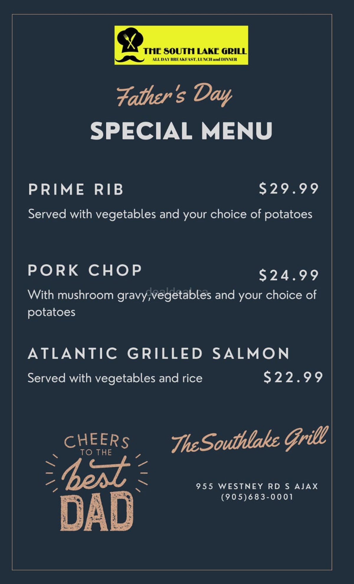 Father's day Special Menu at The South Lake Grill photo 1
