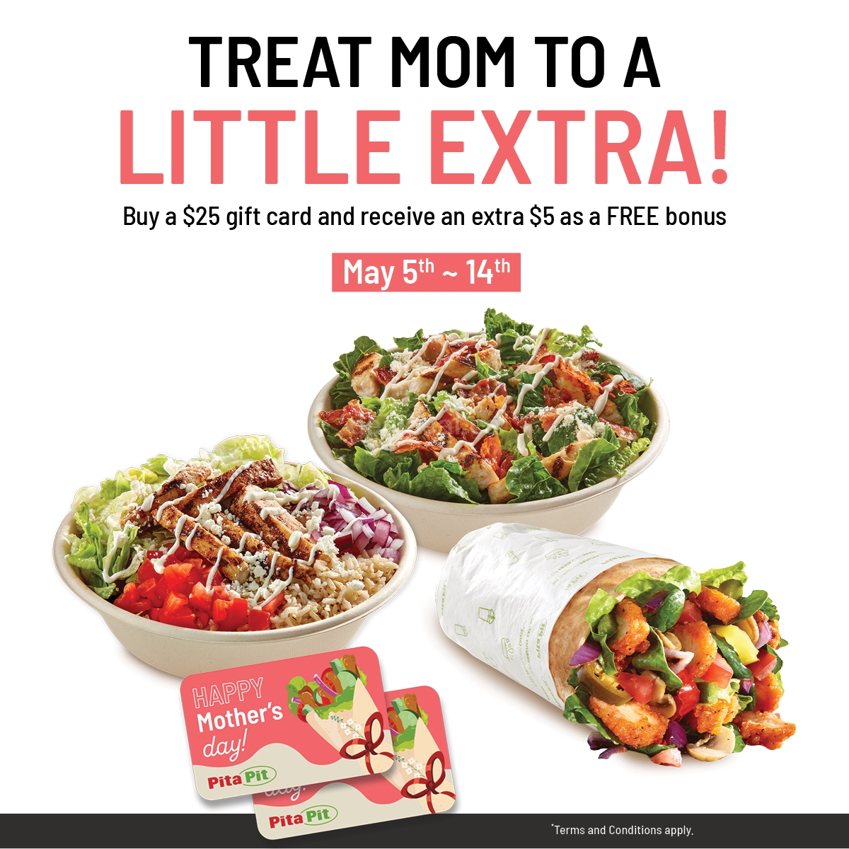 Buy a $25 Pita Pit gift card and receive an additional $5 as a FREE bonus photo 1