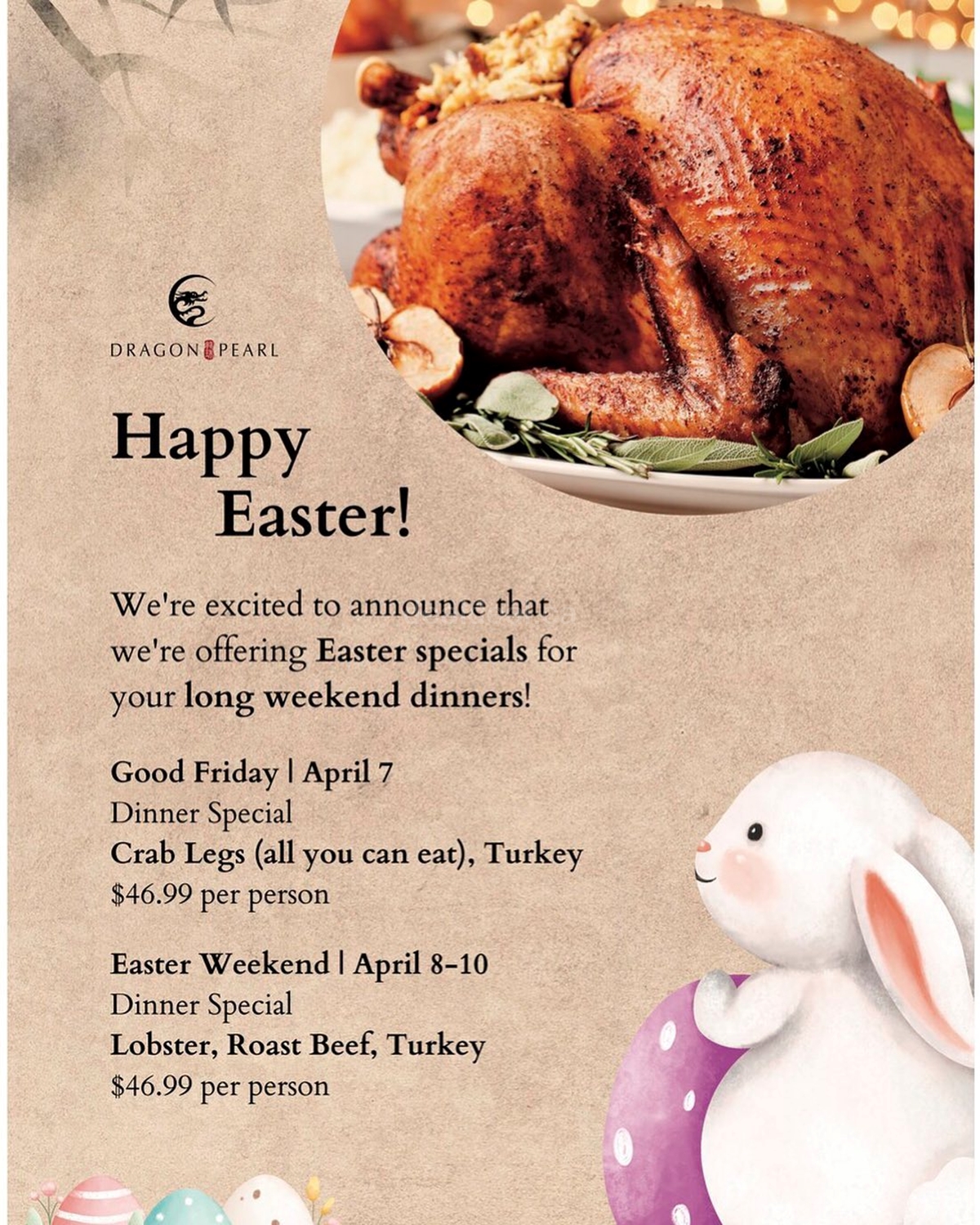 Special offer for Good Friday and Easter Weekend at Dragon Pearl Buffet photo 1