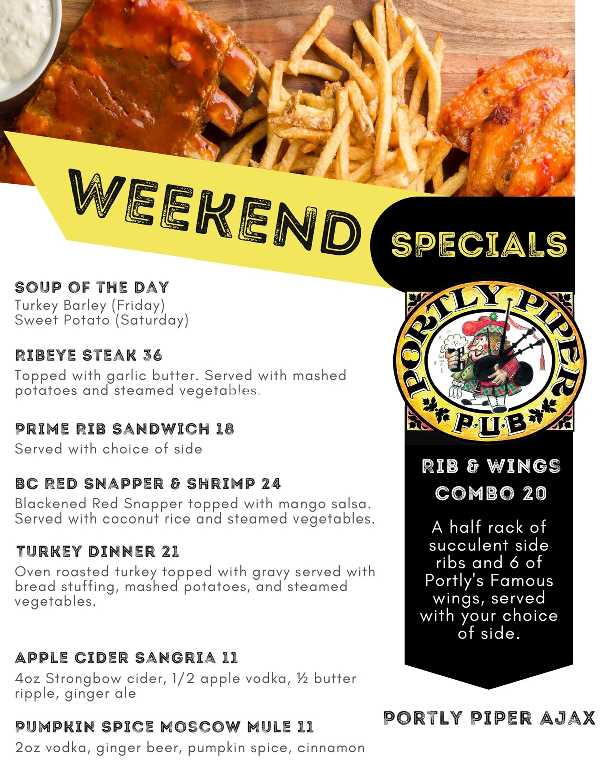 Weekend Specials Portly Piper Pub photo 1
