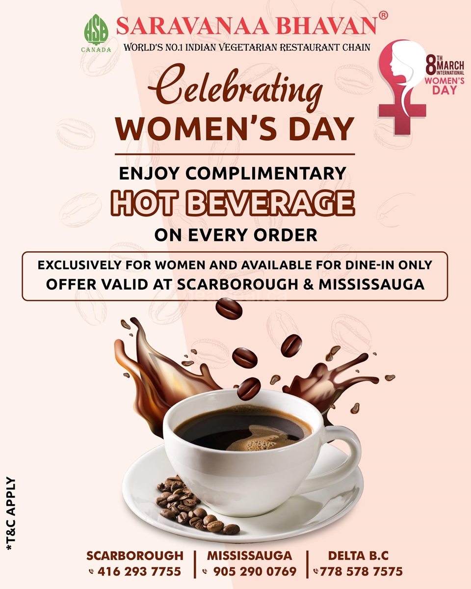 Come and join us on Women's Day and enjoy a complimentary hot beverage on every order photo 1