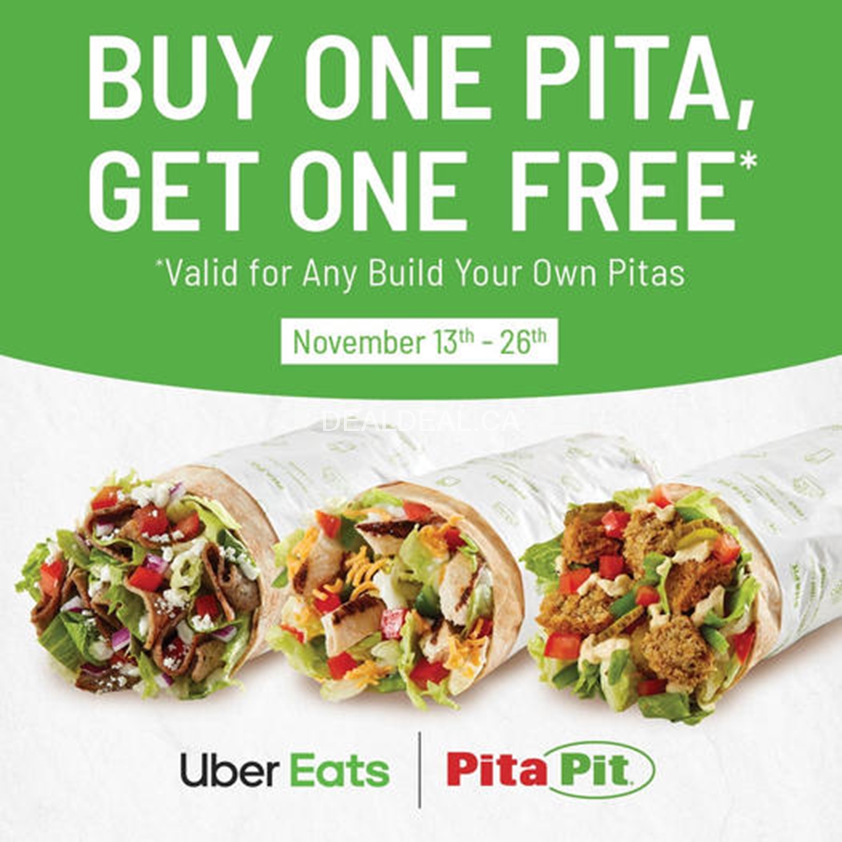 Buy one Pita, Get one Free on Uber Eats at Pita Pit photo 1