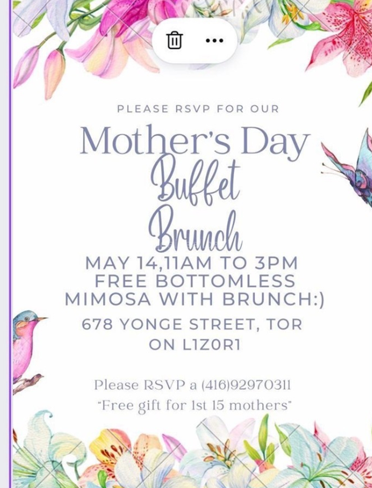 Mother's Day buffet brunch at The Diner's Corner photo 1