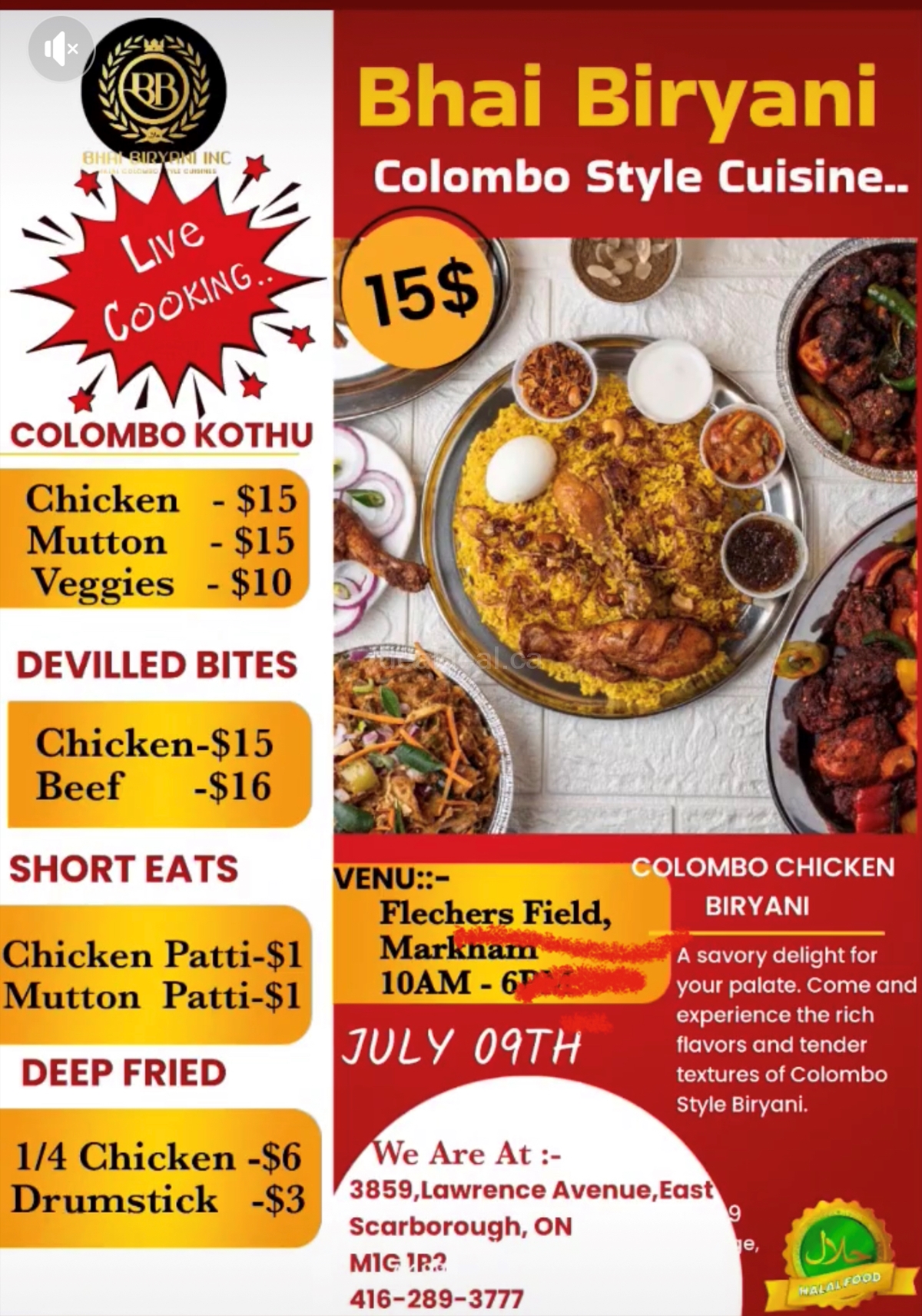 Bhai Biryani Live Cooking at Fletchers Field, Markham photo 1