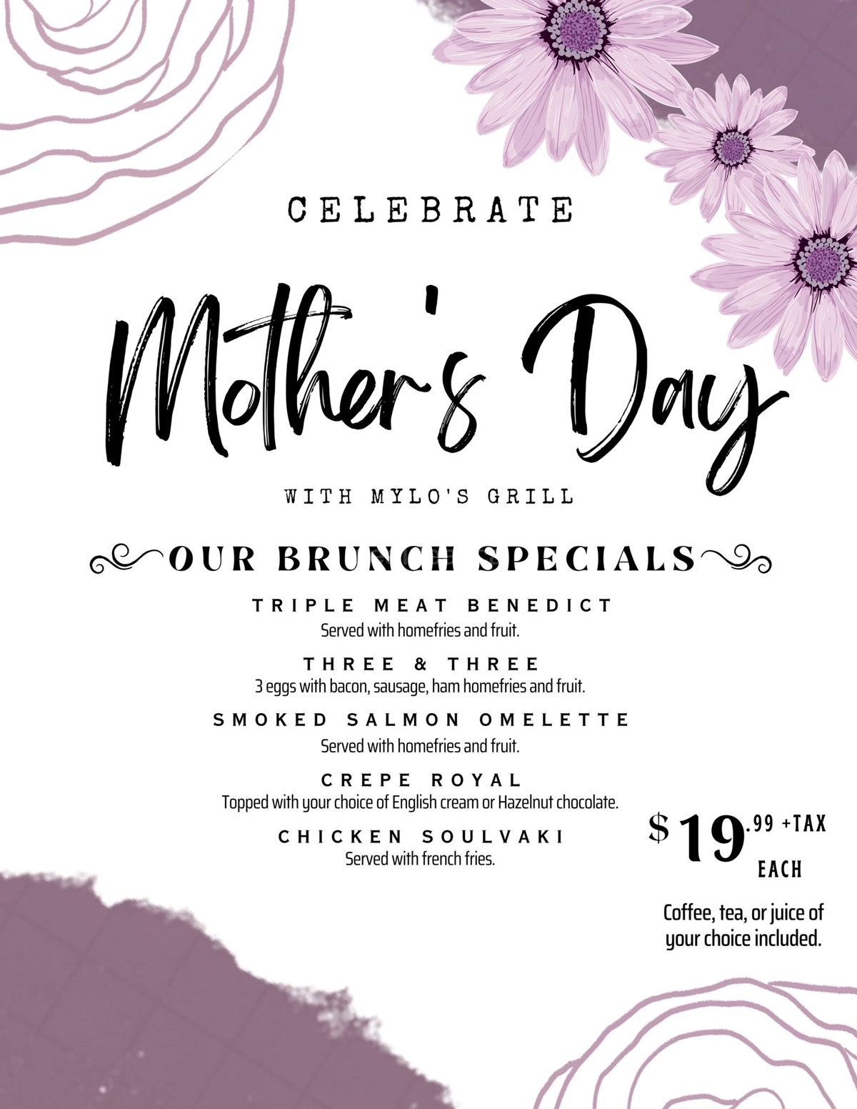 Mother's Day brunch Specials at Mylo's Grill photo 1