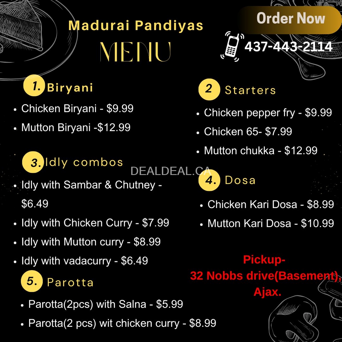 Madurai Pandiyas Scarbrough Menu photo 1