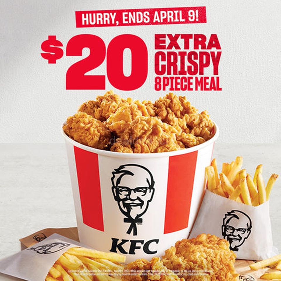 Enjoy an Extra Crispy $20 8-piece meal from KFC Canada! photo 1