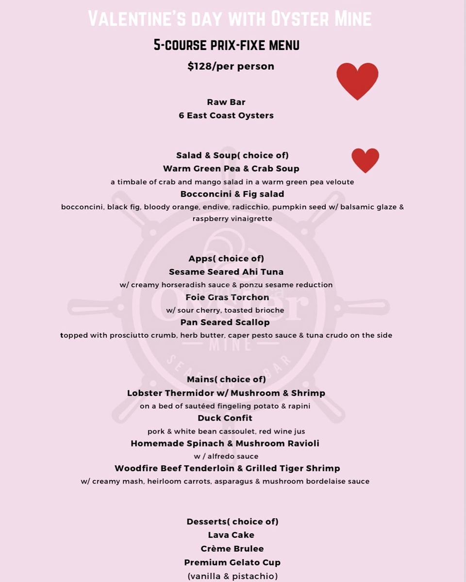 Celebrate Valentine's Day with Oyster Mine's five-course prix-fixe menu photo 1