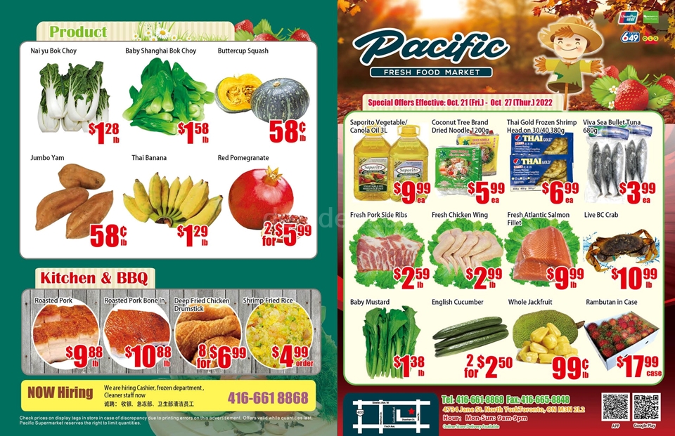 Pacific Fresh Food Market's Weekly Flyer Oct 21, 2022 - Oct 27, 2022 photo 1