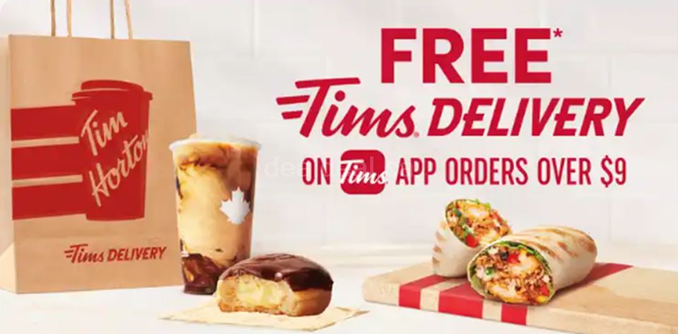 Free Tims Delivery on Tims app orders over $9 photo 1
