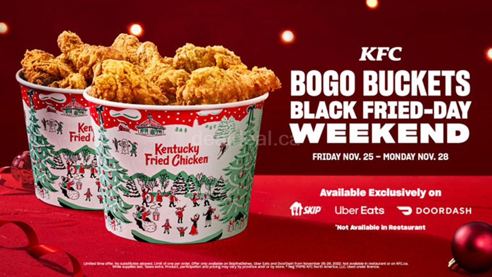 KFC BOGO Black Friday 2022 - Buy One, Get One FREE Buckets from November 25-28 photo 1