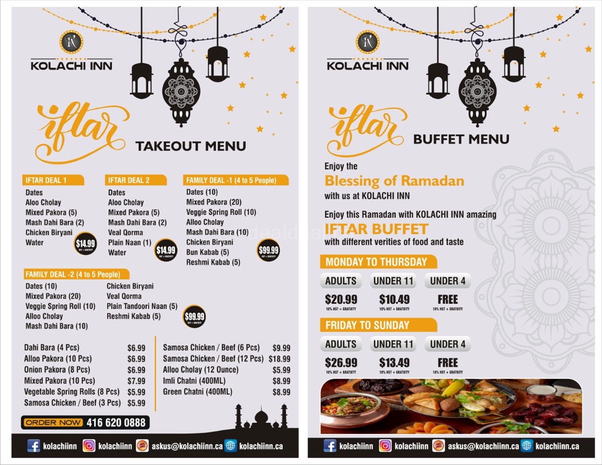 Kolachi Inn is offering Iftar Buffet and takeout packages for this Ramadan photo 1
