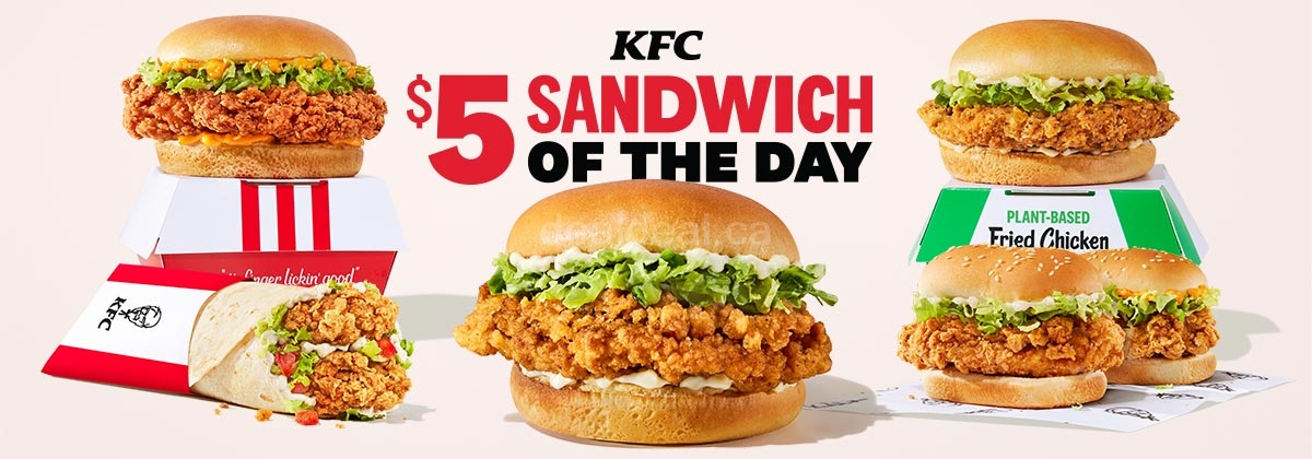 $5 Sandwich of the Day is back at KFC photo 1