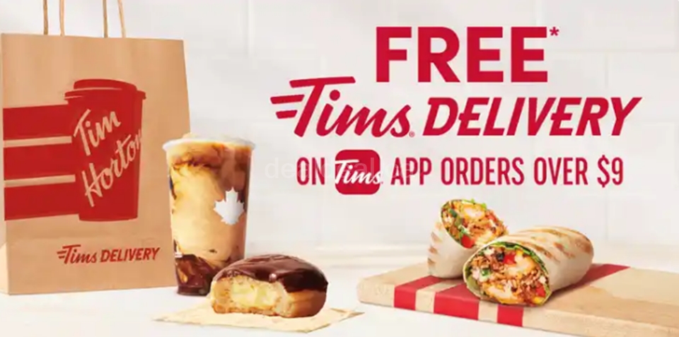 Free Tims Delivery on Tims app orders over $9 photo 1