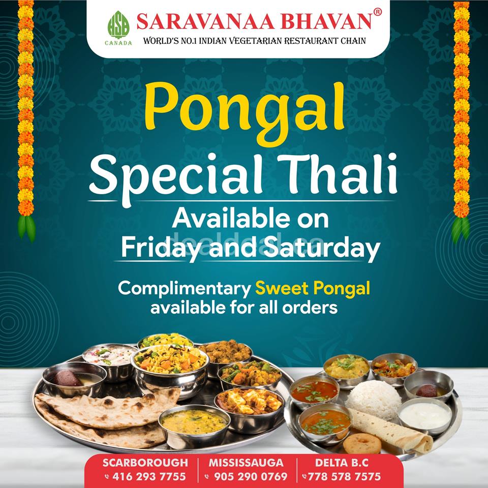 Pongal Special Thali at Saravanaa Bhavan Canada photo 1
