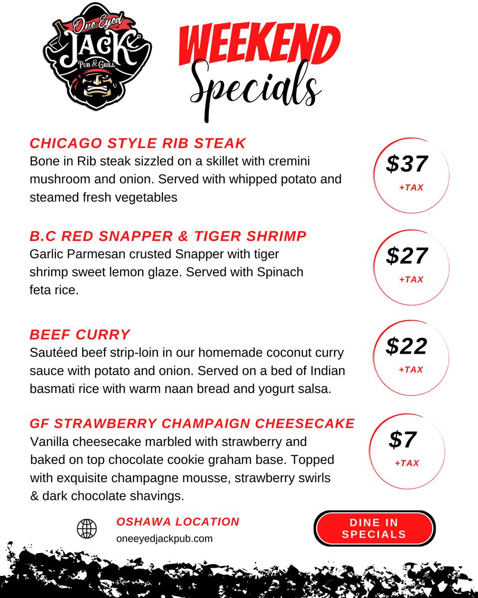 One Eyed Jack Pub and Grill Weekend Specials photo 1