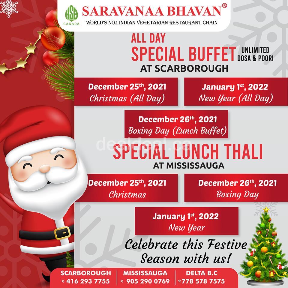 Saravanaa Bhavan - Special Buffet at Scarborough and Special Lunch Thali at Mississauga - Unlimited photo 1