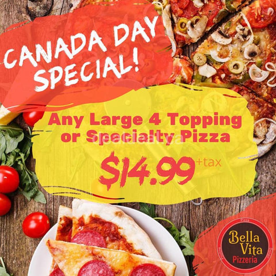 Canada Day Special at Bella Vita Pizzeria