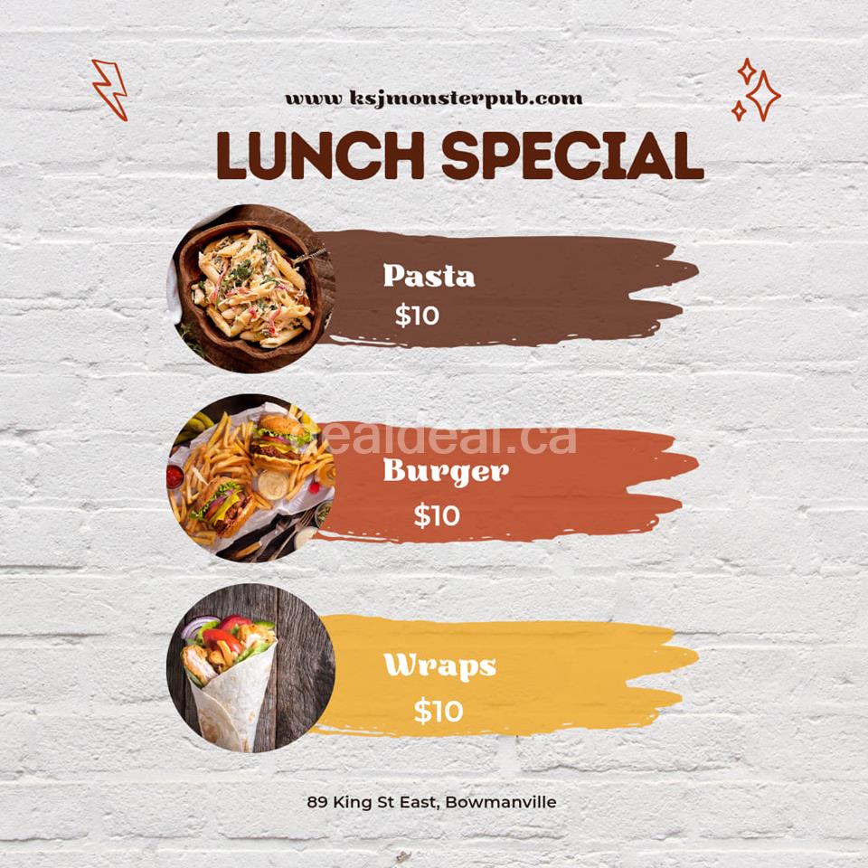 Lunch Specials at KSJ Monster Pub and Restaurant photo 1