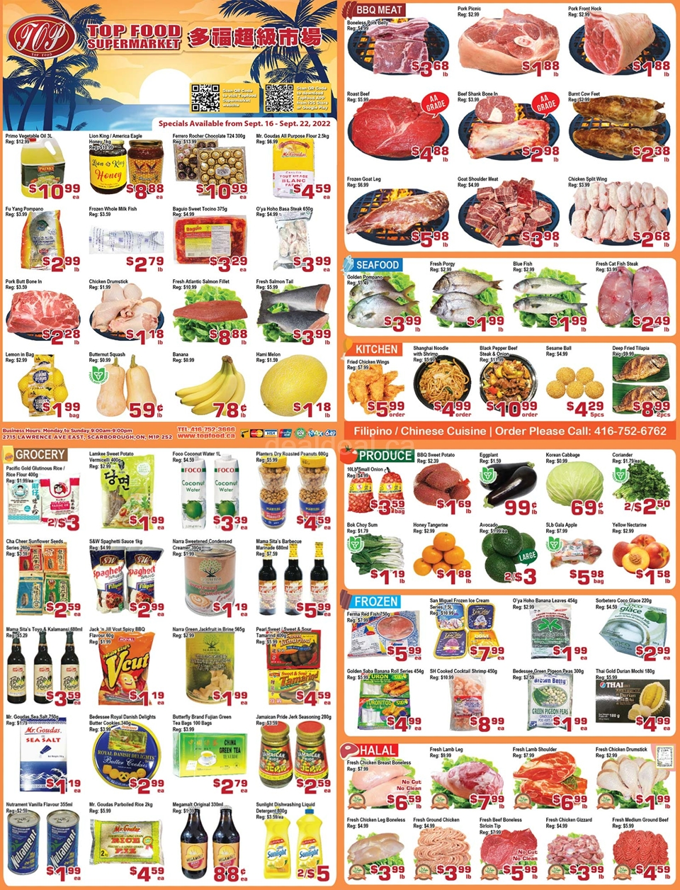 Top Food Supermarket's Weekly Flyer from Sept 16- 22 photo 1