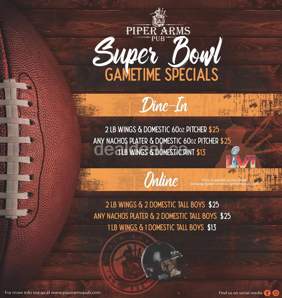 Super Bowl Game Time Special at Piper Arms Pub Whitby photo 1