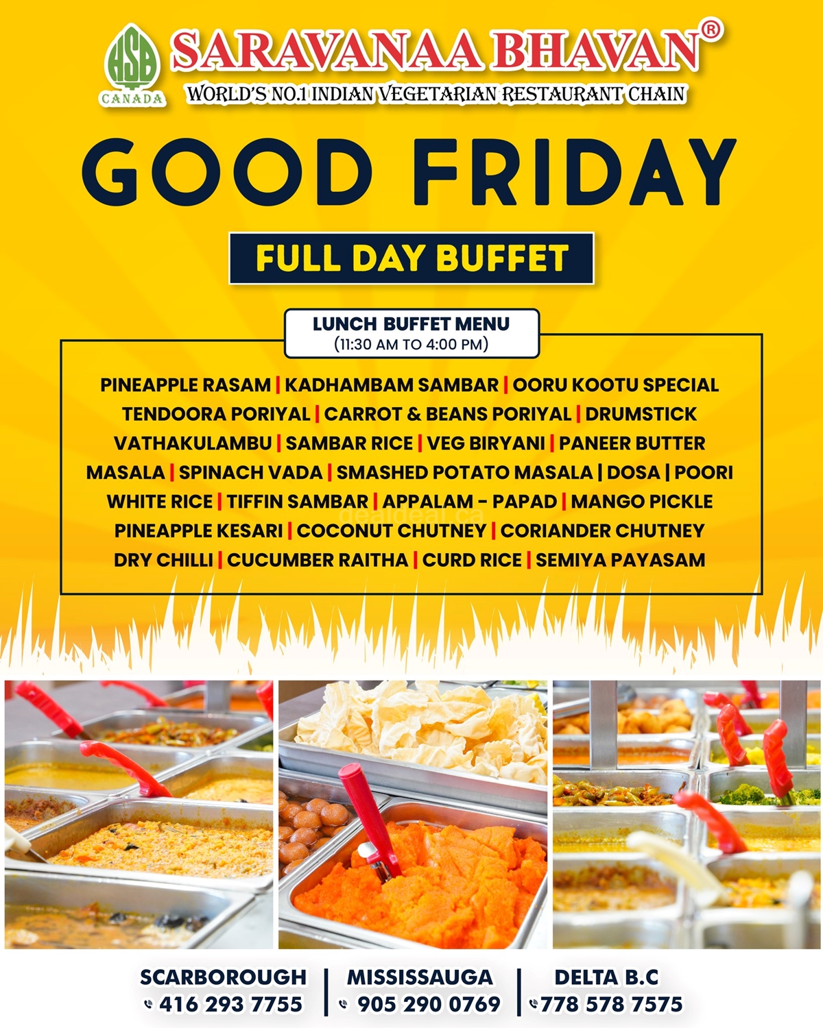 Good Friday Full Day Buffet at Saravanaa Bhavan photo 1