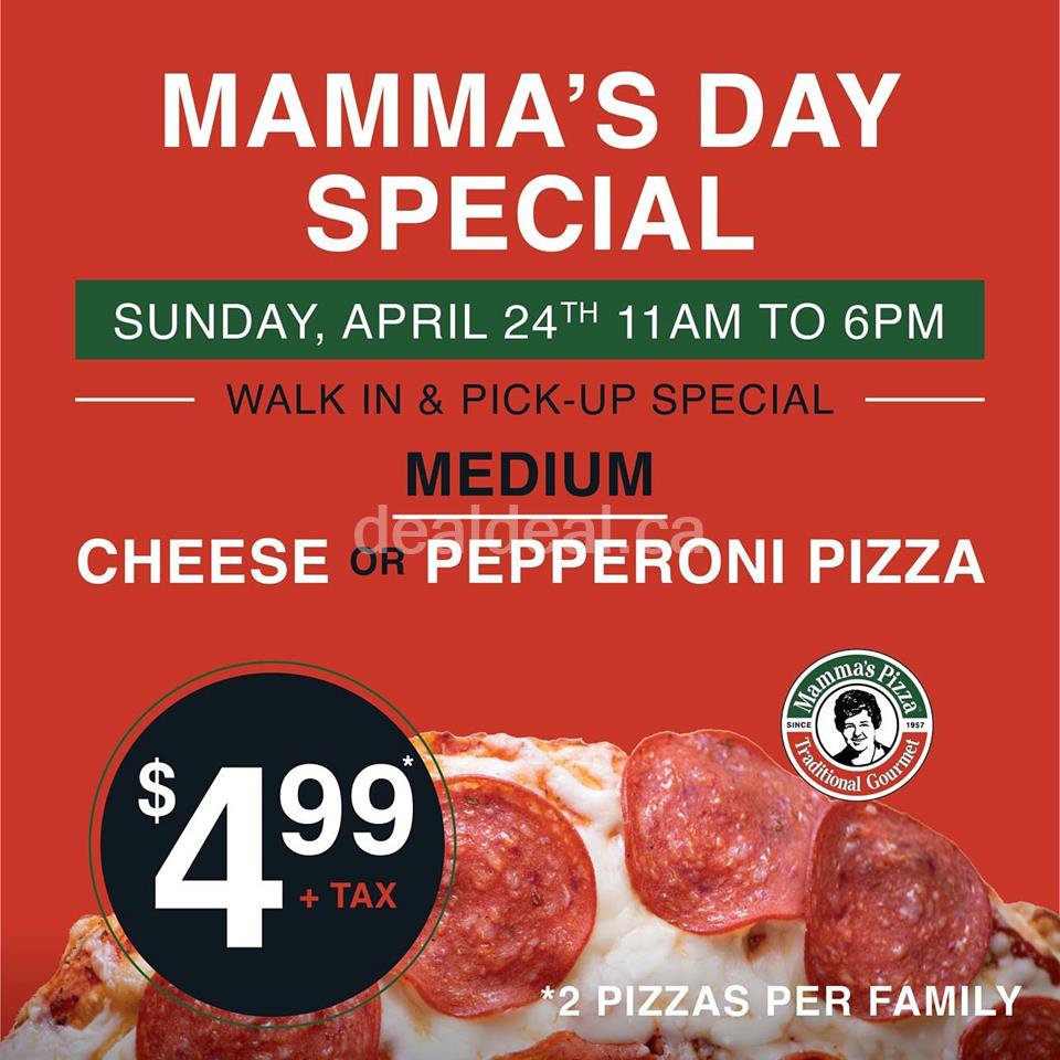 Mamma's Day Special at Mamma's Pizza photo 1