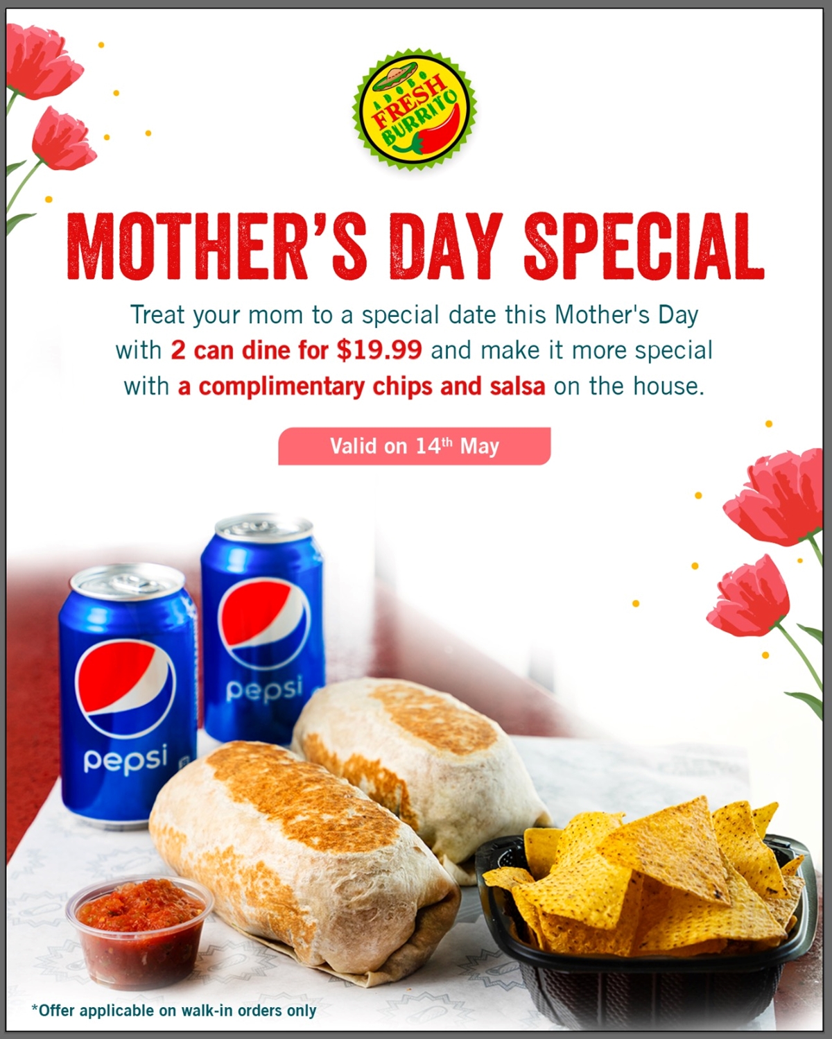 Enjoy our 2-Can-Dine special with Fresh Burrito this Mother's Day! photo 1