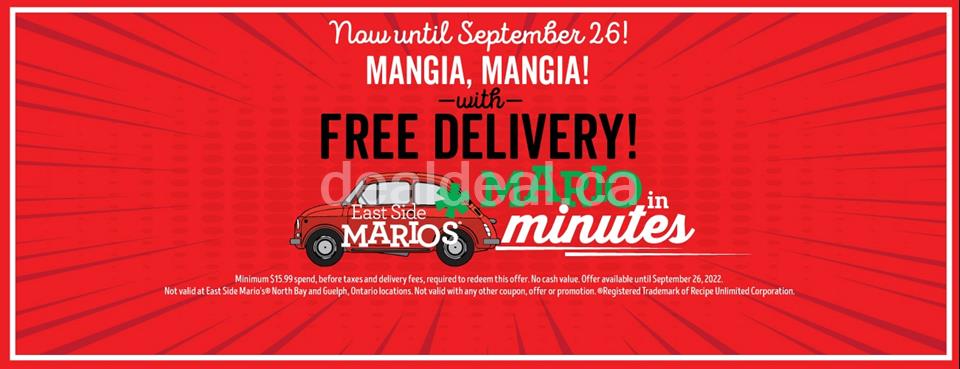 Get free delivery from East Side Marios photo 1