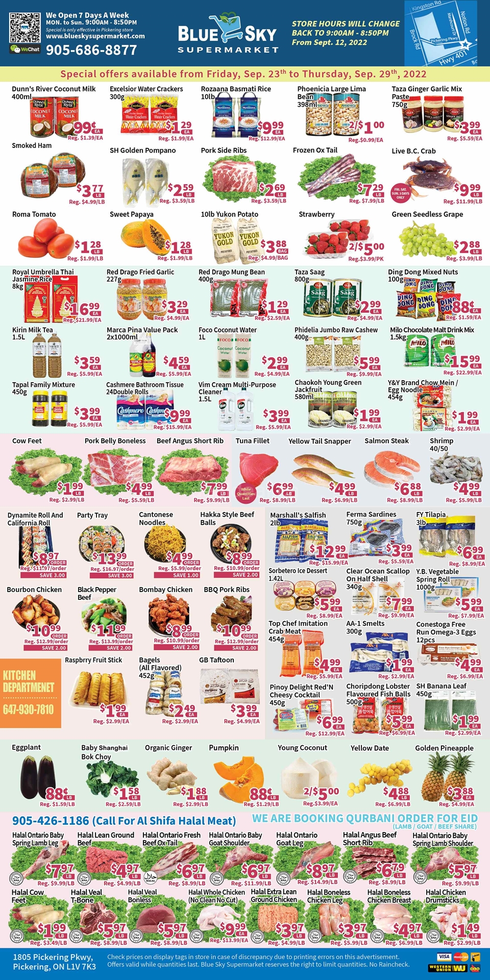 Blue Sky Supermarket's weekly Flyer from Sept 23- 29 photo 1