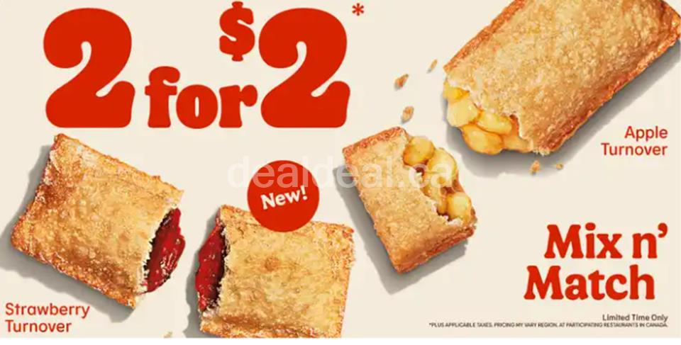 Get NEW Strawberry Turnover with classic Apple Turnover for only $2 at Burger King photo 1