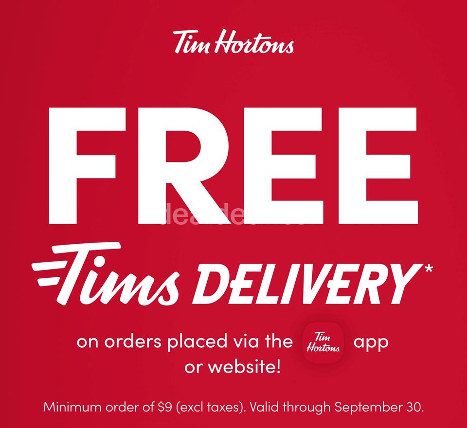 Tim Hortons promo offers up free delivery with in- app orders photo 1