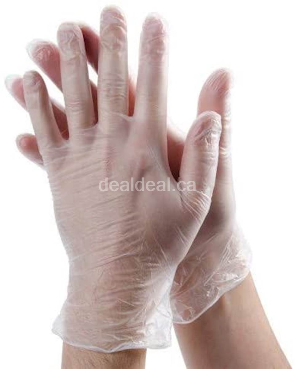 Vinyl Disposable Gloves, Large, 100 Count photo 1