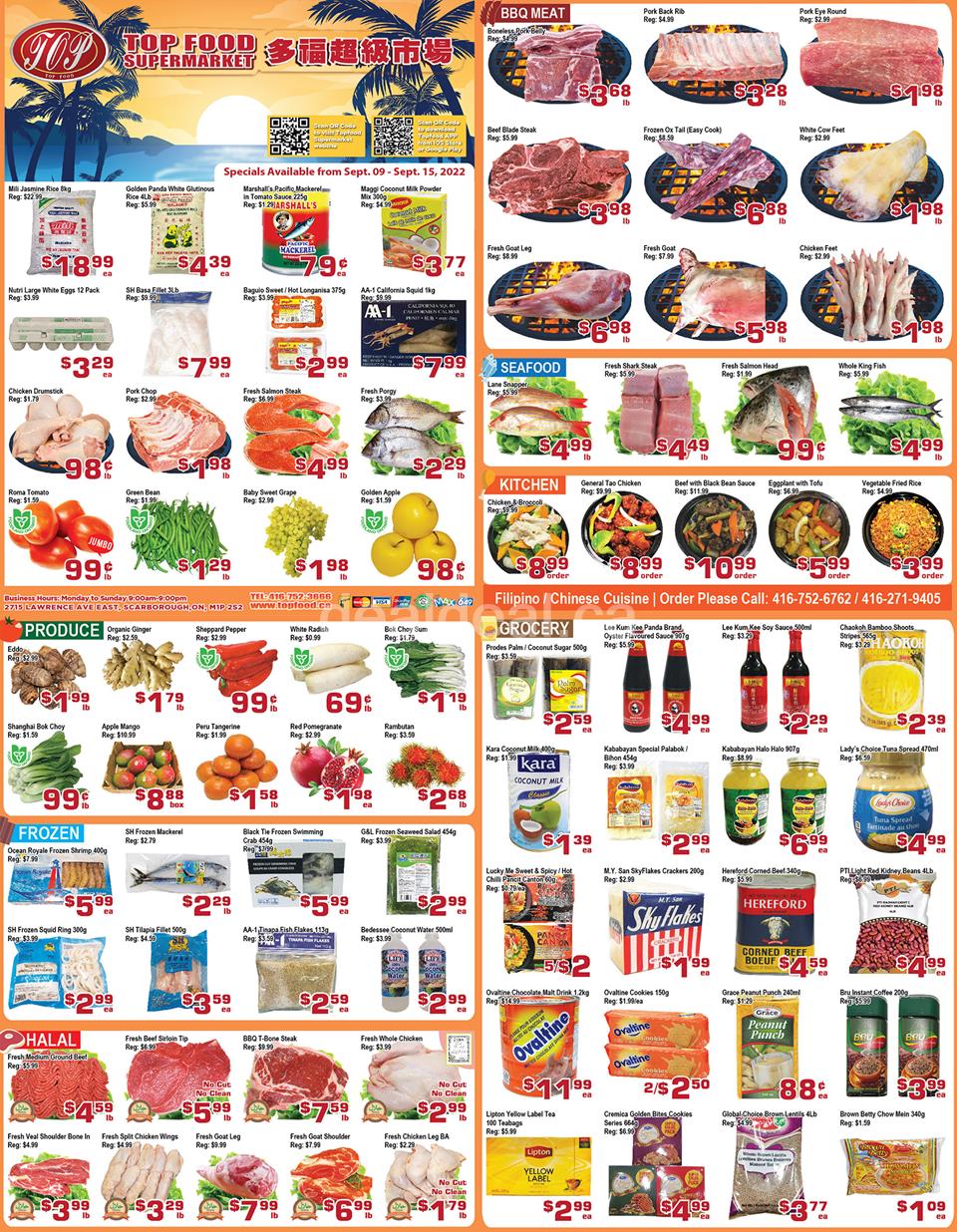Top Food Supermarket's weekly flyer from Sept 9 to Sept 15 photo 1