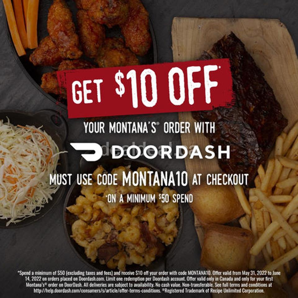 Get $10 Off your Montana's order with DoorDash photo 1