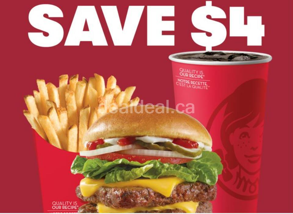Spend $20 or more through the Wendy's app, and save $4 photo 1