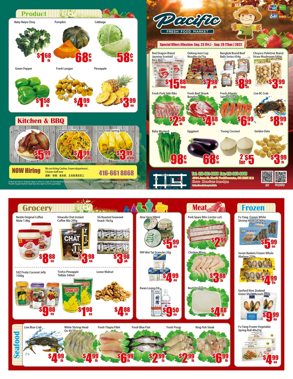 Pacific Fresh Food Market's Weekly Flyer from Sep 23 - Sep 29 photo 1