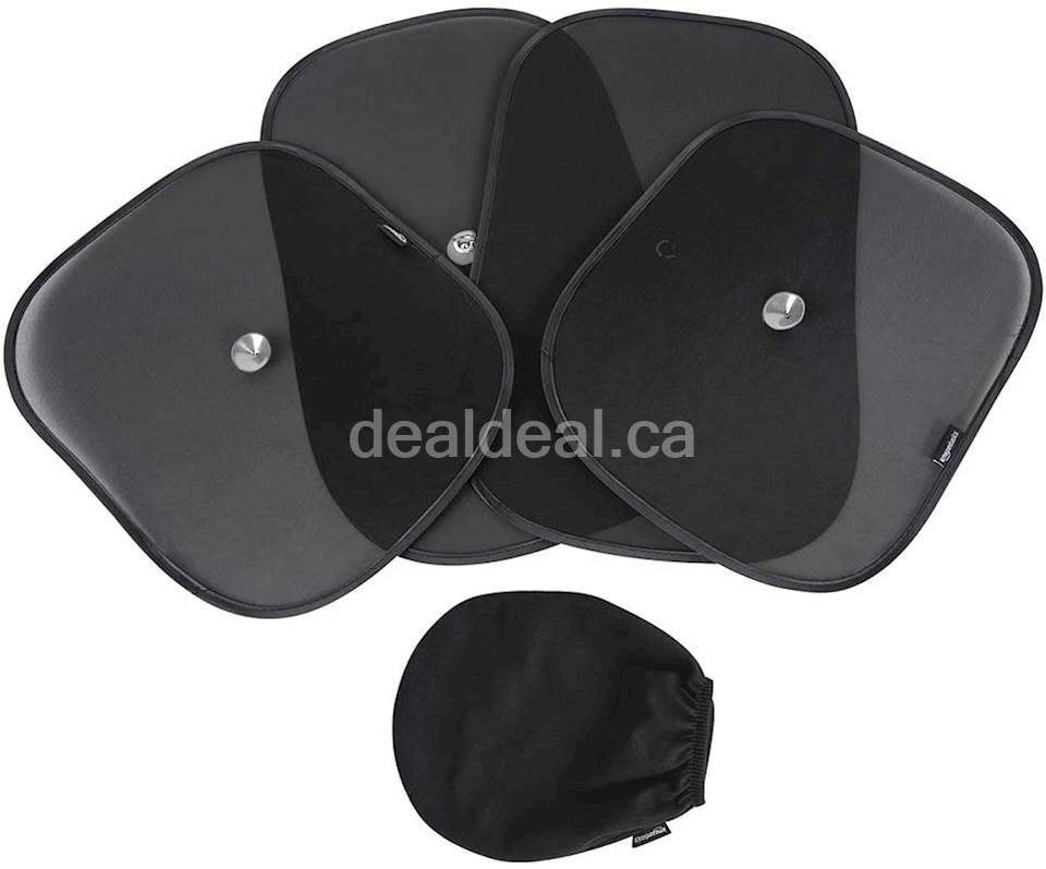 AmazonBasics Car Sun Shades with 110 and 80 GSM Polyester with Suction Cup for Darker Shadow photo 1