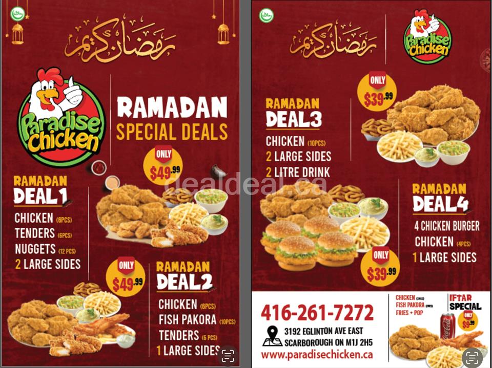 Ramadan Special Deals at Paradise Chicken Scarborough photo 1