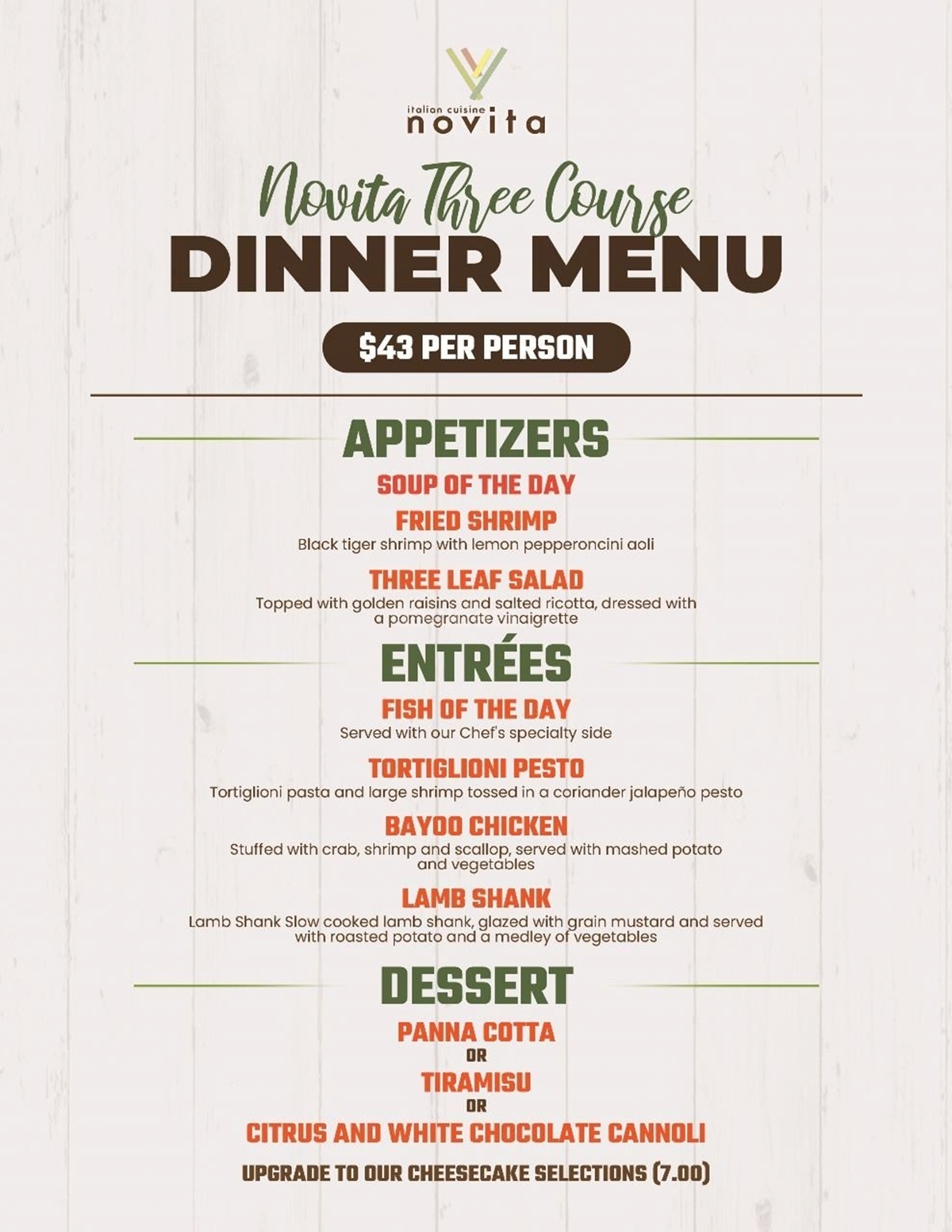 May Special Three Course Lunch and Dinner Menu at Novita Italian Cuisine photo 3