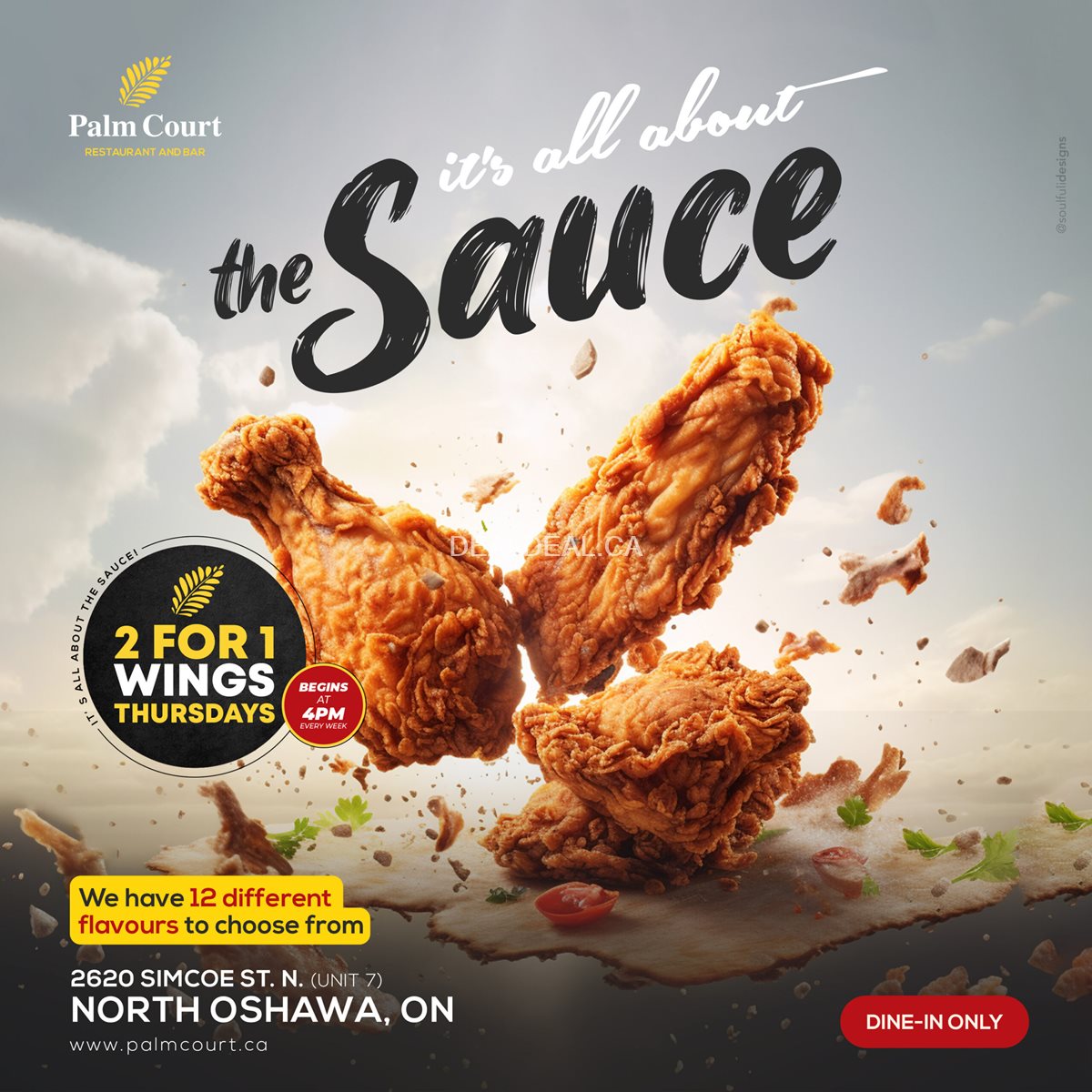 2 for 1 Wings Thursdays at Palm Court Restaurant and Bar photo 1