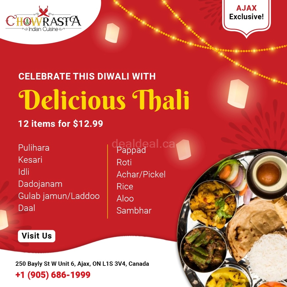 Diwali Thali at Chowrasta Ajax photo 1