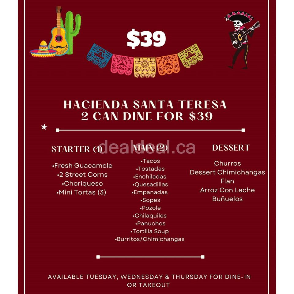 2 Can Dine for $39 at Hacienda Santa Teresa photo 1