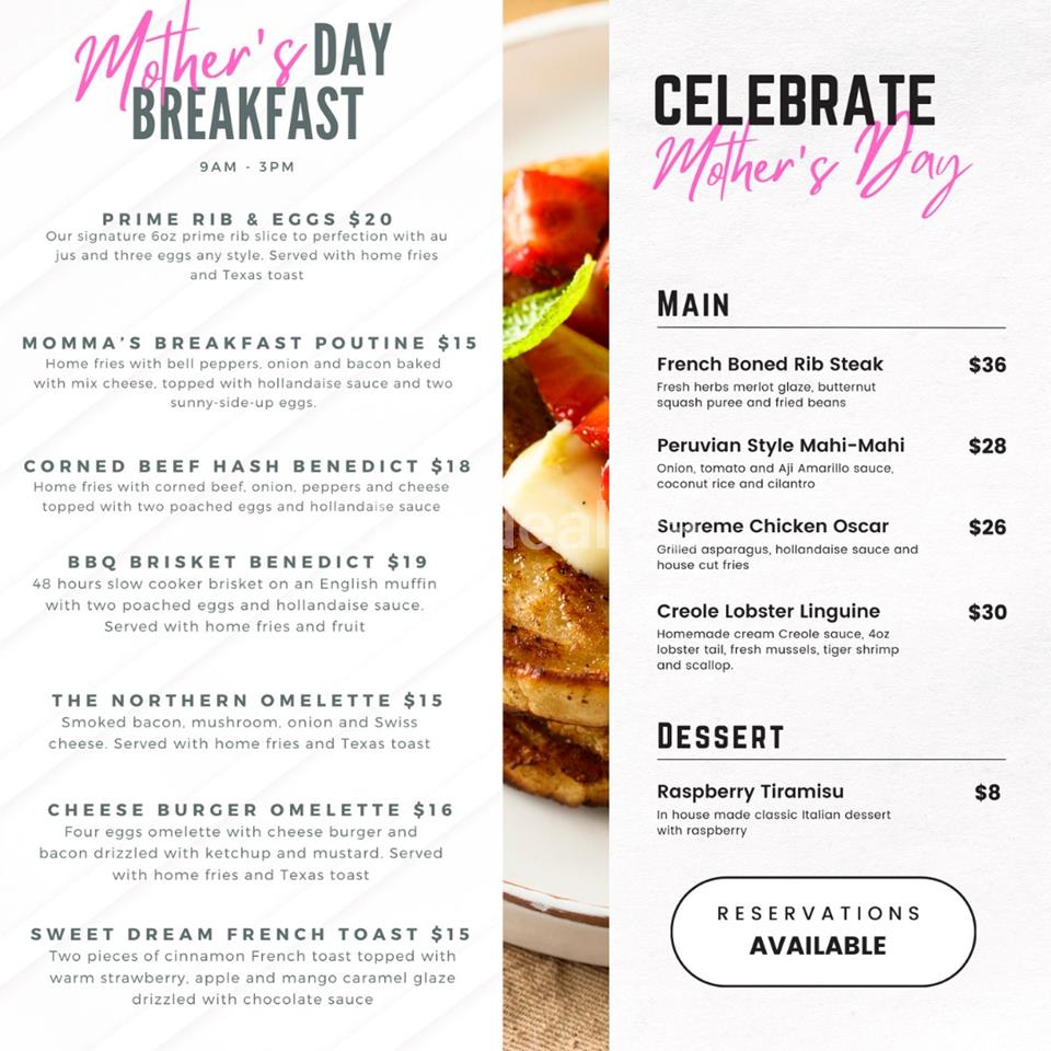 Portly Piper Pub Oshawa Mothers Day 20223 Menu photo 1