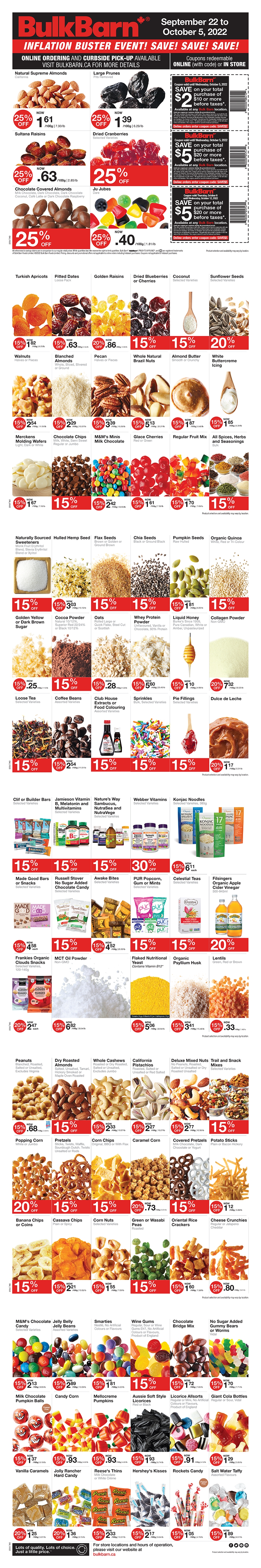 Bulk Barn's Flyer From Sept 22 - Oct 5 photo 1