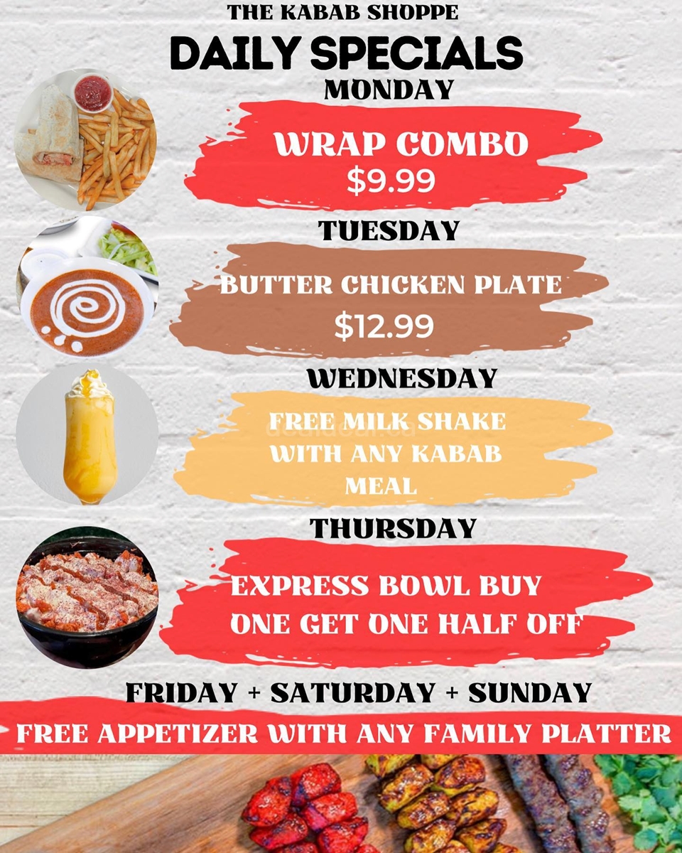 Daily Specials at The Kabab Shoppe photo 1