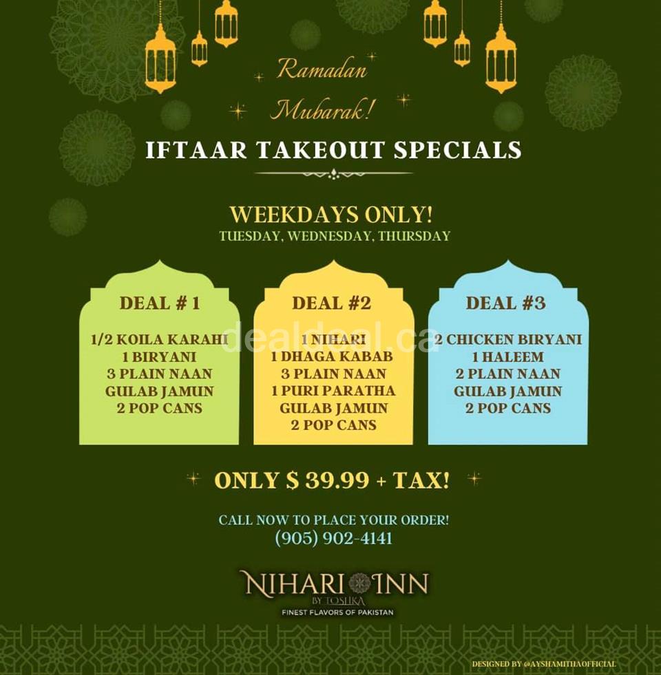Iftaar Takeout Specials at Nihari Inn by Toshka photo 1
