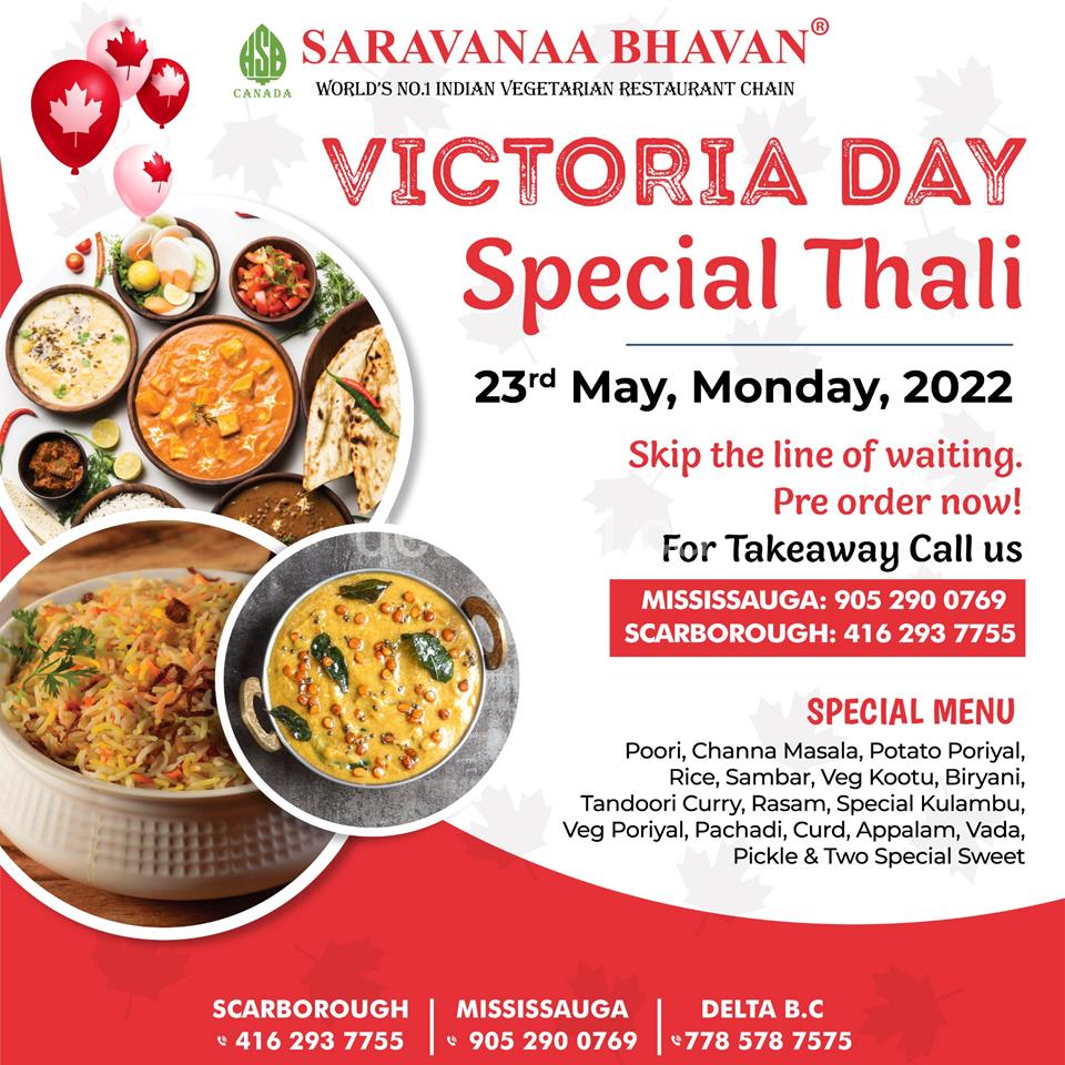 Victoria Day Special Thali at Saravanaa Bhavan Canada photo 1